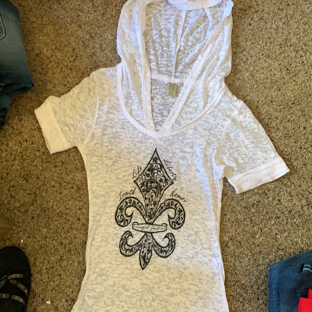 Cowgirl justice white acid wash top!
